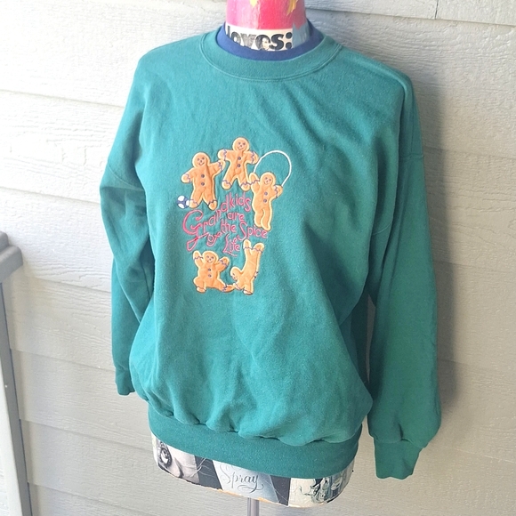 Vintage 90s double collar Grandma holiday Christmas crewneck size Large - Picture 1 of 9